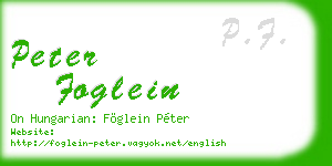 peter foglein business card